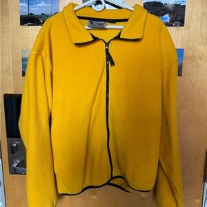 Serra Yellow Teddy Jacket with Black Trim